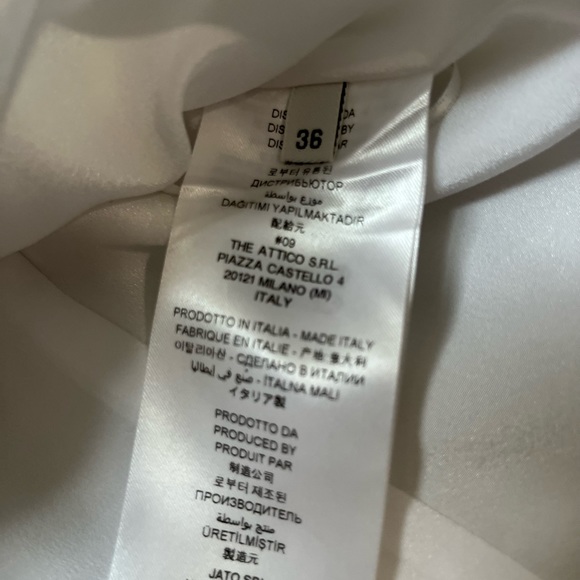 The Attico Off-shoulder Balloon Sleeve Blouse White - Picture 9 of 13